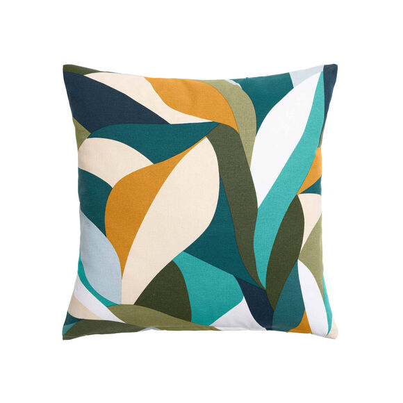 Kussen met veelkleurige print van bladeren (veelkleurig)