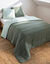 Tweekleurig dekbed in microvezel 500 g/m2 (eucalyptus / amandelgroen)