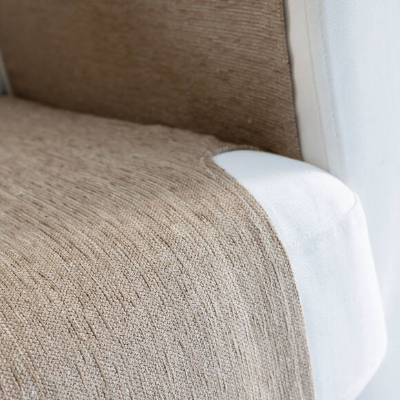 Protège-salon tissu chenille (taupe)