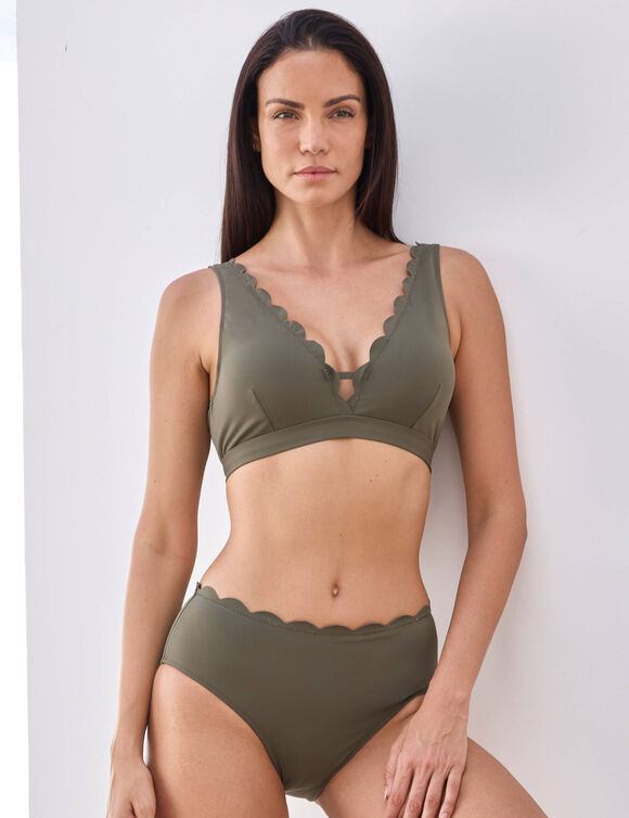Bas de maillot de bain uni Gaona - forme maxi (kaki)