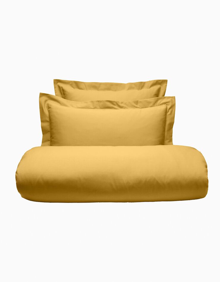 Linge de lit uni polyester-coton Colombine (curry)