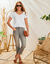 T-shirt col V uni manches courtes, coton (blanc)