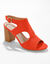 Omhullende sandalen met houten hak (oranje)