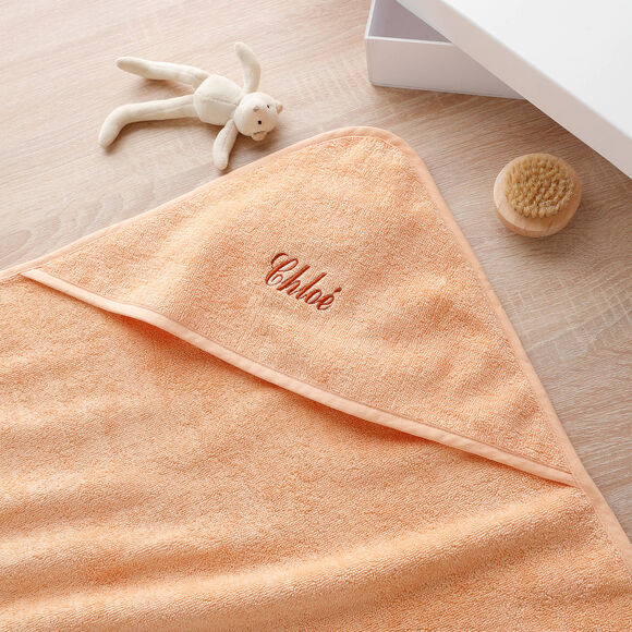 Cape de bain bébé personnalisable (abricot)