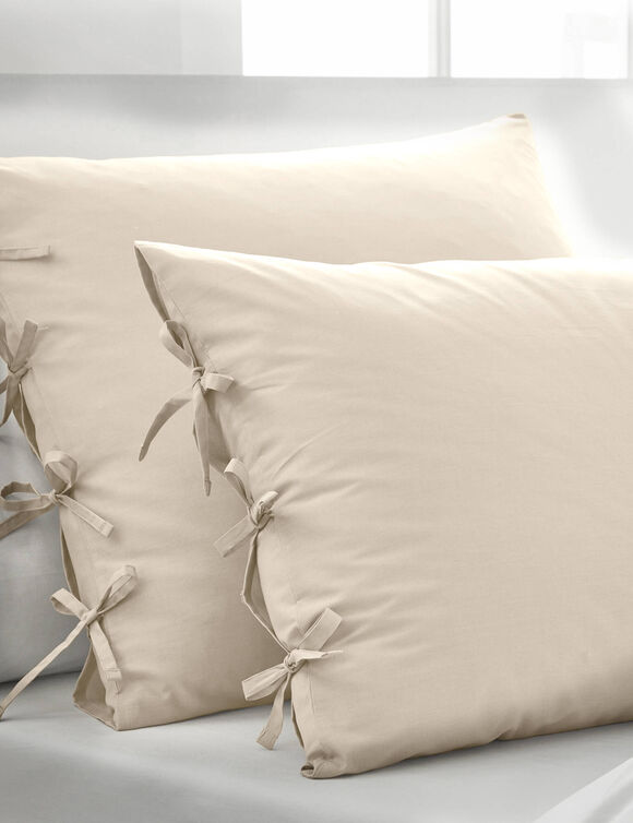 Linge de lit uni - percale de coton 72 fils/cm&sup2; (sable)