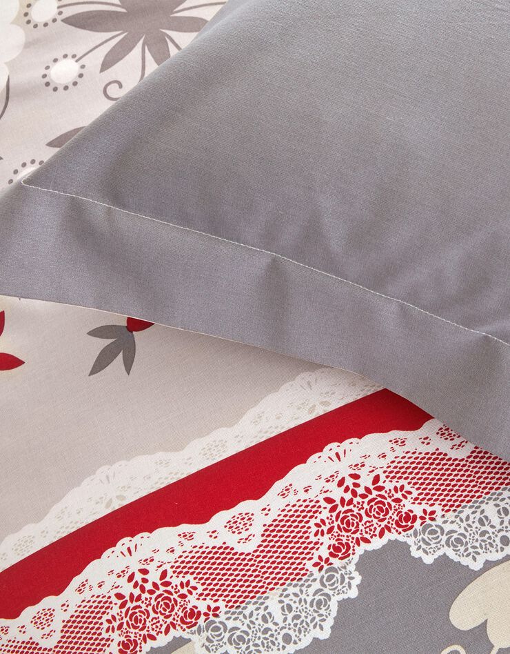 Linge de lit Victoire en coton imprimé fleurs, beige, hi-res image number 3