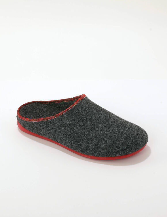 Tweekleurige herenslippers in clawnvorm (donkergrijs)