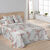 Gematelasseerde bedsprei, bloemen (wit / roze)