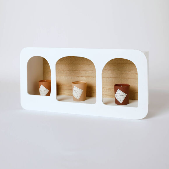 &Eacute;tag&egrave;re murale en bois forme arche (blanc)