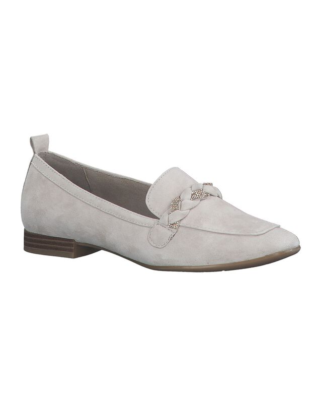 Mocassin met leren bovenwerk - comfortbreedte (taupe)