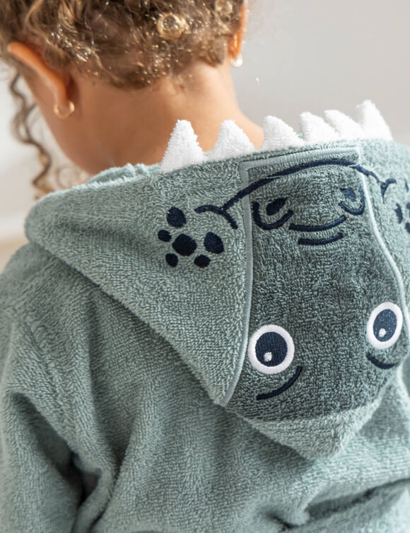 Peignoir de bain déguisement enfant crocodile éponge coton - 340 g/m² (vert)