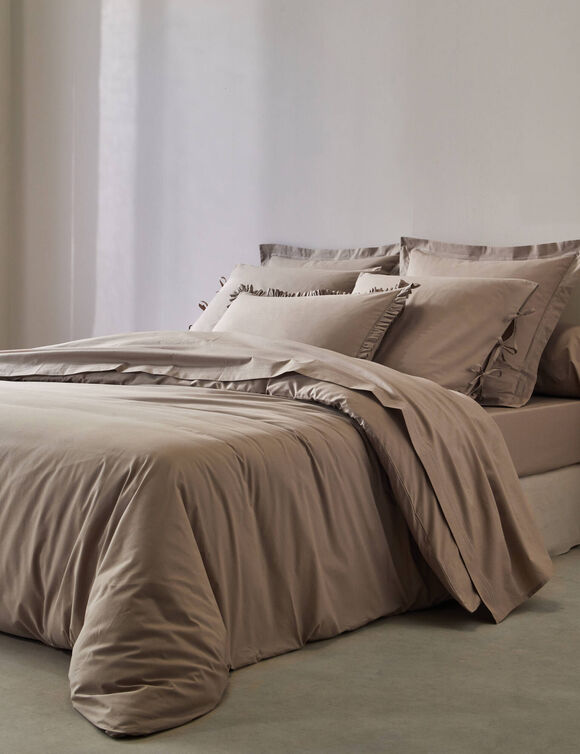 Linge de lit uni percale (grège)