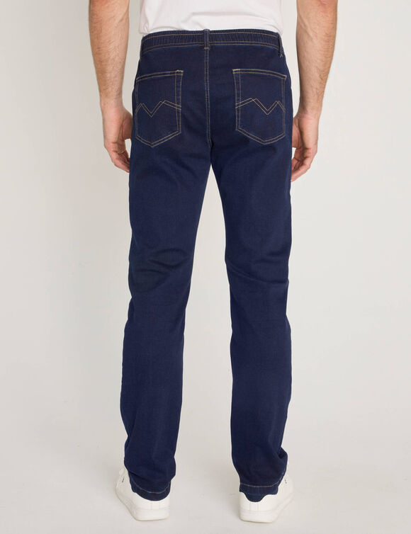 Rechte jeans met elastische tailleband - L28 (raw)