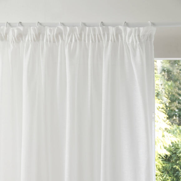 Panneau lin polyester base plomb&eacute;e finition galon fronceur (blanc)