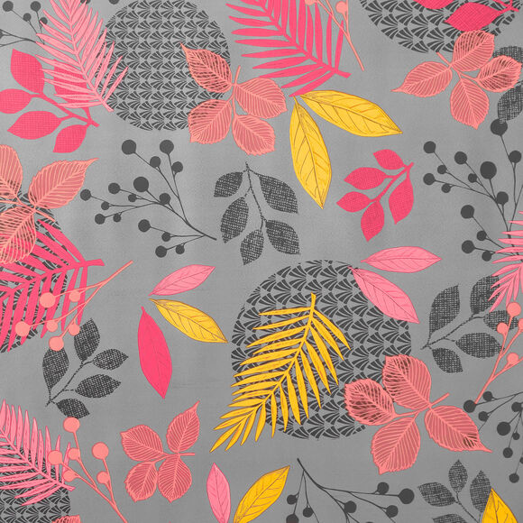Nappe toile cirée imprimée Feuillages  (gris)