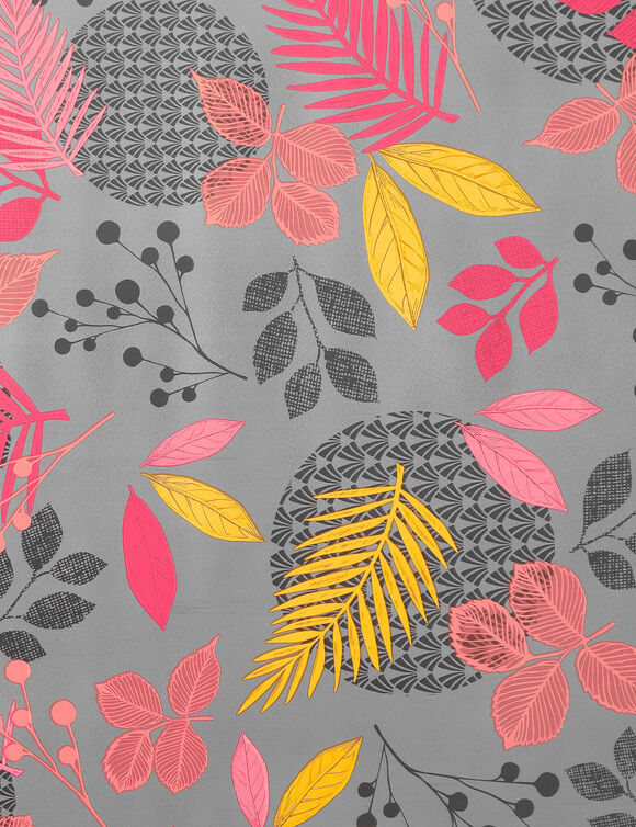 Nappe toile cirée imprimée Feuillages  (gris)