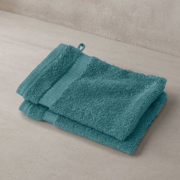 Collection serviettes de bain unies - gamme premium 640g/m&sup2; (bleu gris&eacute;)