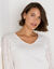 T-shirt col V manches dentelle (&eacute;cru)