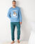 Pyjama met lange mouwen, Marmotte (blauw / groen)