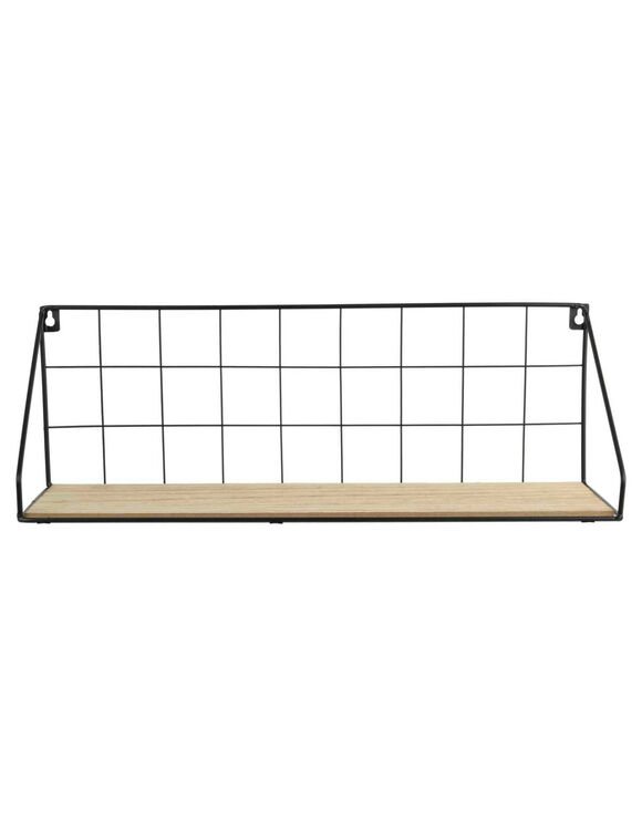 Rekje in metaal en hout - 1 legplankje (zwart)