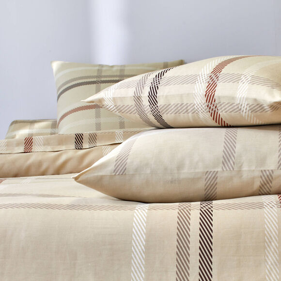 Linge de lit Karl imprim&eacute; &eacute;cossais - flanelle 150 g/cm&sup2; (beige)
