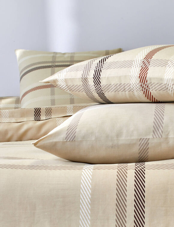 Linge de lit Karl imprim&eacute; &eacute;cossais - flanelle 150 g/cm&sup2; (beige)