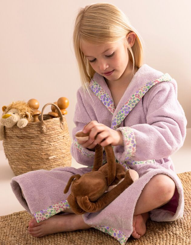 Peignoir de bain enfant à capuche éponge coton - 380 g/m² (parme)