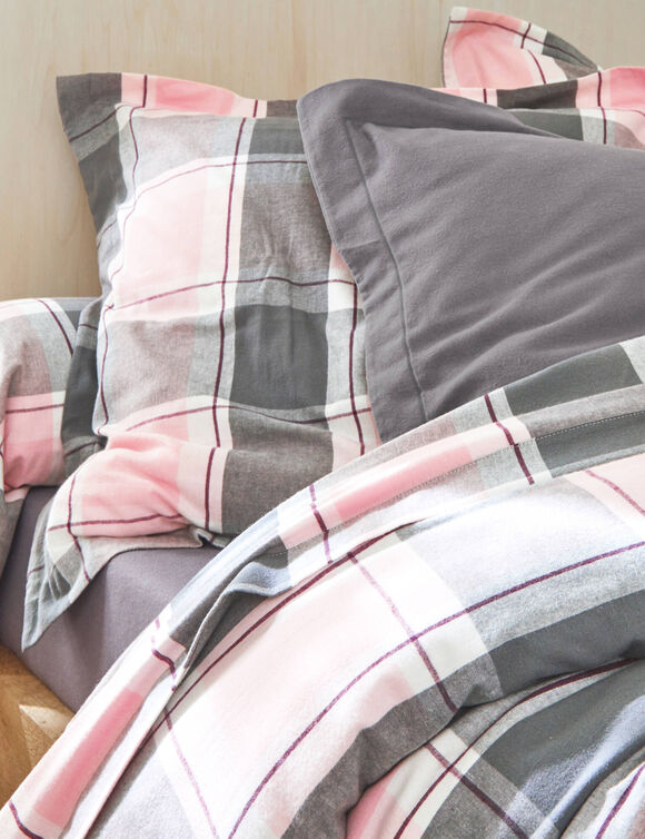 Linge de lit Scott - flanelle tiss&eacute; teint 160 g/m&sup2; (rose)