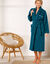 Peignoir mixte adulte éponge bouclette col châle personnalisable (bleu paon) Peignoir mixte adulte éponge bouclette col châle personnalisable (bleu paon)