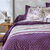 Linge de lit Gabrielle flanelle, imprimé fleurs et dentelle (prune)