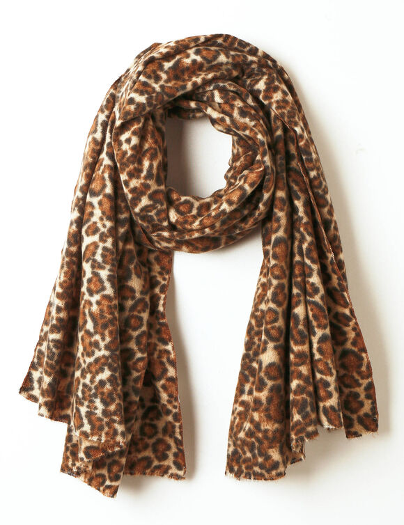 &Eacute;charpe motif l&eacute;opard ultra douce (beige)