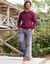 Effen polo in piquétricot met lange mouwen (bordeaux)