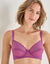 Soutien-gorge dentelle et r&eacute;sille avec armatures - lot de 2 (violine + orange)