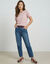 T-shirt col rond manches courtes (rose parm&eacute;)