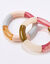 Elastische armband met buisvormige parels, set van 2 (roze / ecru)