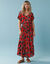 Robe Sp&eacute;cial Petite, motif floral  (rouge fonc&eacute;)