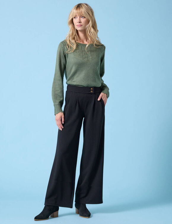 Pantalon large Spécial Petites, crêpe (noir)