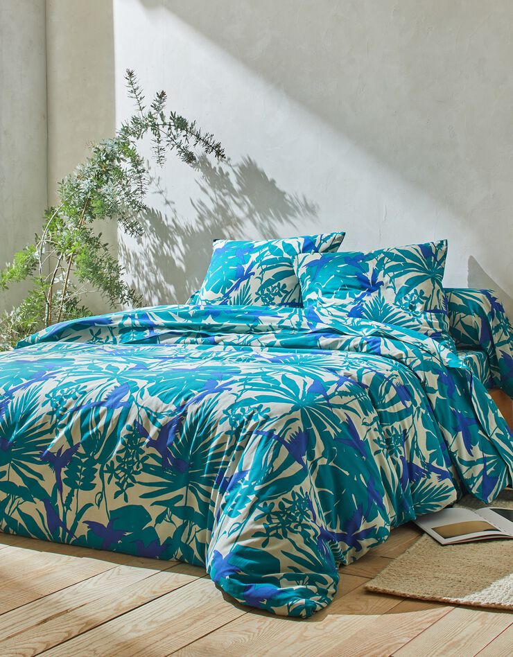 Linge de lit Paradise imprimé exotique en coton (vert)