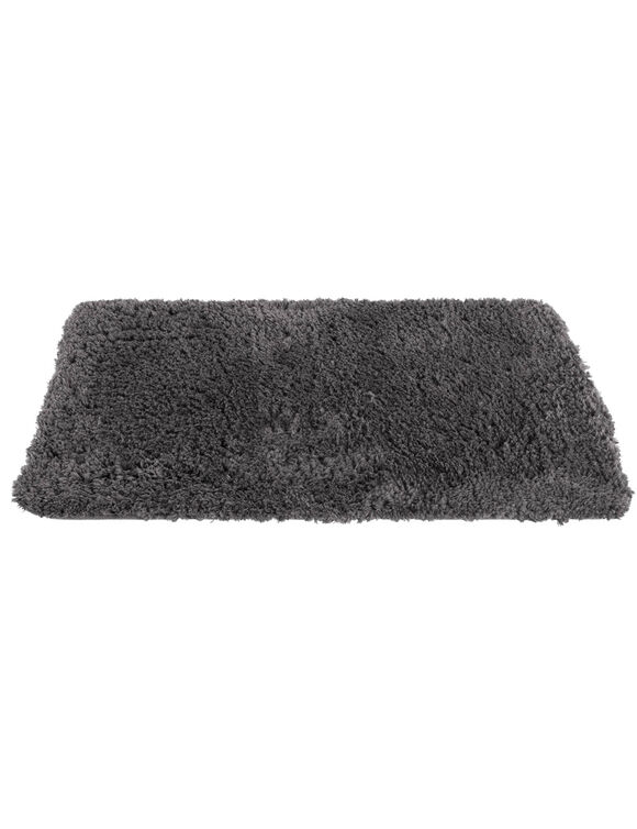 Tapis de bain uni moelleux microfibre (gris anthracite)