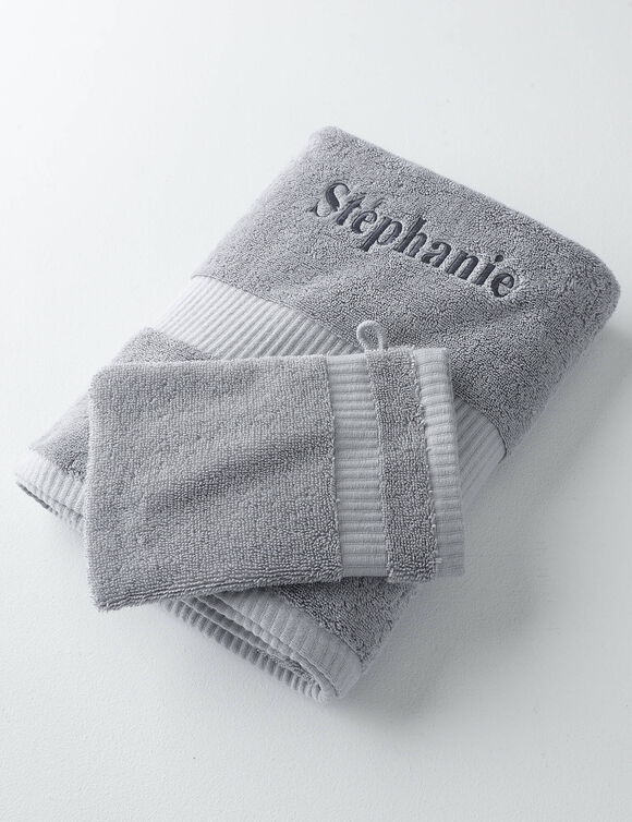 Collection serviettes de bain 640 g/m2 personnalisables confort extra moelleux (gris)