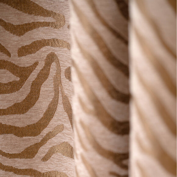 Jacquard-gordijn van chenille met zebraprint (oker)