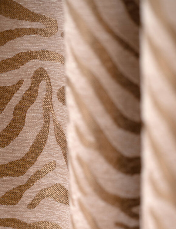 Jacquard-gordijn van chenille met zebraprint (oker)