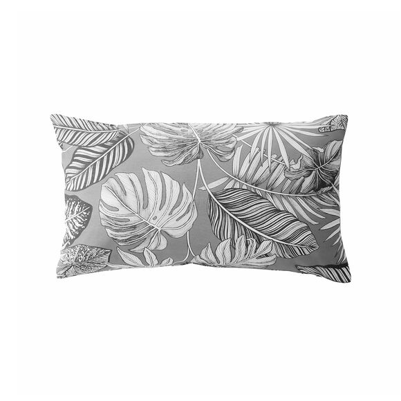 Housse de coussin imprimé tropical - lot de 2 (gris)