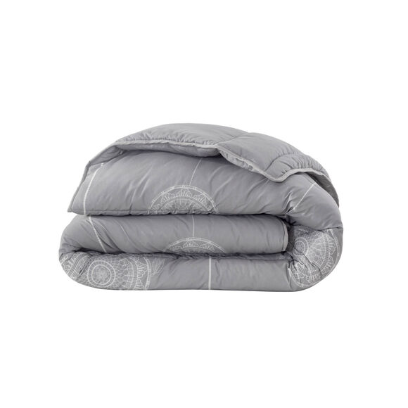 Couette coton imprimé Tea 200 g/m² (gris)