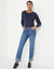 Trui in ribtricot met ronde hals (marine)