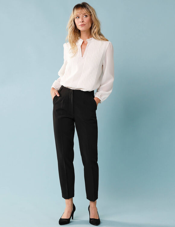 Blouse unie sp&eacute;cial Petites plis piqu&eacute;s, doubl&eacute;e (&eacute;cru)