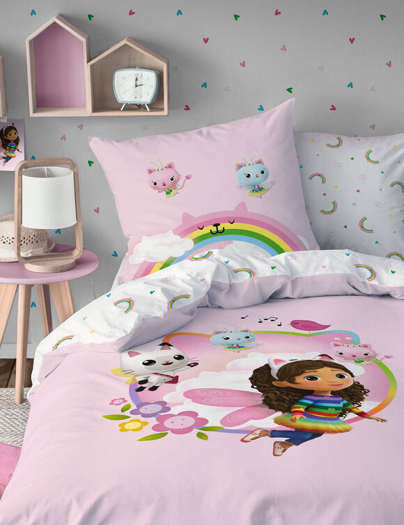 Bedlinnenset Gabby en het Magische huis® katoen (roze / wit)