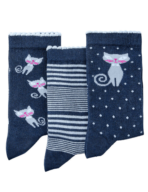 Fantasiesokken - set van 3 paar (blauw)