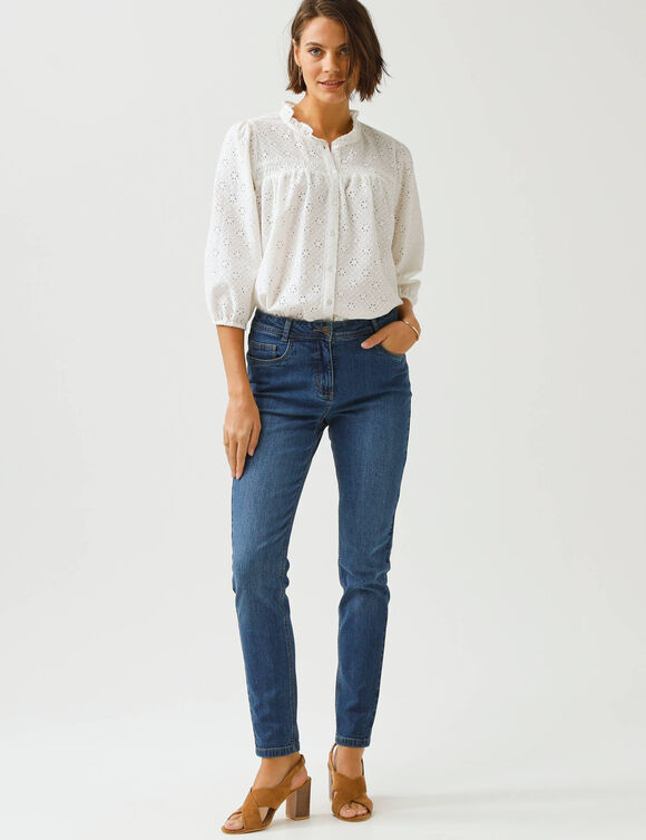 Jean slim 7/8&egrave;me, taille haute, grande stature  (stone)