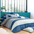 Linge de lit Tommy imprim&eacute; g&eacute;om&eacute;trique - coton 57 fils/cm&sup2; (bleu)